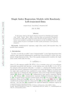 Single index regression models with randomly left-truncated data