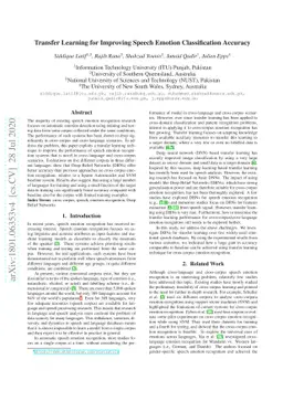 Transfer Learning for Improving Speech Emotion Classification Accuracy