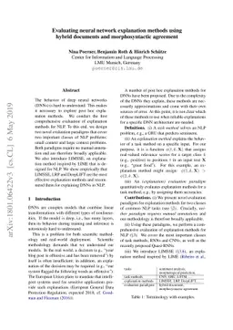 Evaluating neural network explanation methods using hybrid documents and
  morphological agreement