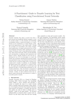 A Practitioners' Guide to Transfer Learning for Text Classification
  using Convolutional Neural Networks