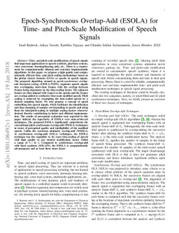 Epoch-Synchronous Overlap-Add (ESOLA) for Time- and Pitch-Scale
  Modification of Speech Signals