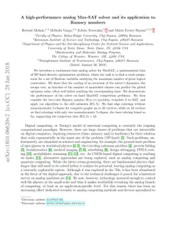 A high-performance analog Max-SAT solver and its application to Ramsey
  numbers