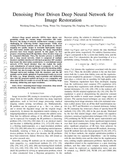 Denoising Prior Driven Deep Neural Network for Image Restoration