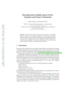 Reasoning about multiple aspects in DLs: Semantics and Closure
  Construction