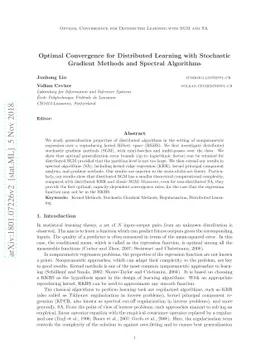 Optimal Convergence for Distributed Learning with Stochastic Gradient
  Methods and Spectral Algorithms