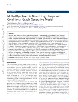 Multi-Objective De Novo Drug Design with Conditional Graph Generative
  Model