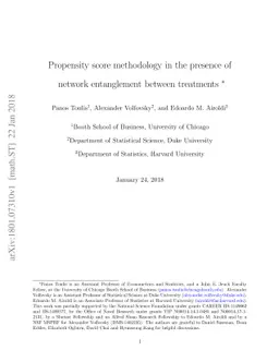 Propensity score methodology in the presence of network entanglement
  between treatments