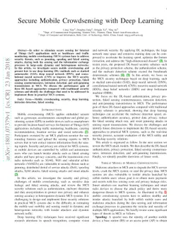 Secure Mobile Crowdsensing with Deep Learning