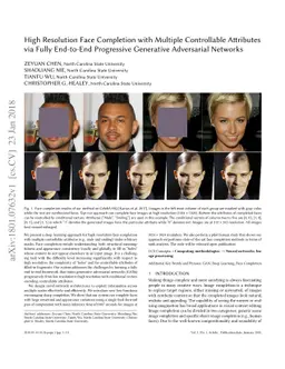 High Resolution Face Completion with Multiple Controllable Attributes
  via Fully End-to-End Progressive Generative Adversarial Networks