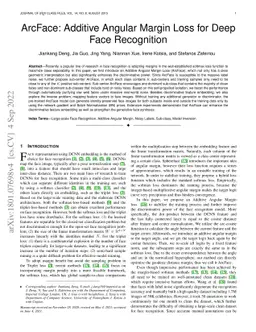 ArcFace: Additive Angular Margin Loss for Deep Face Recognition