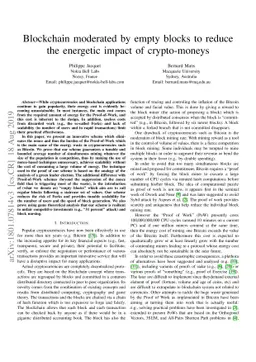 Blockchain moderated by empty blocks to reduce the energetic impact of
  crypto-moneys