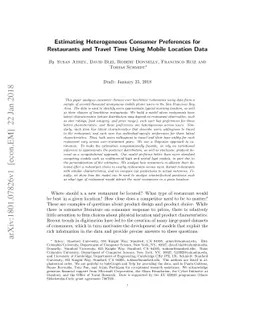 Estimating Heterogeneous Consumer Preferences for Restaurants and Travel
  Time Using Mobile Location Data
