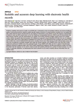 Scalable and accurate deep learning for electronic health records