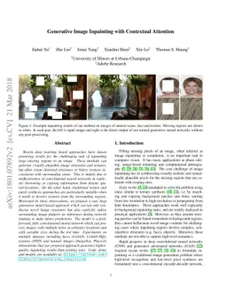 Generative Image Inpainting with Contextual Attention