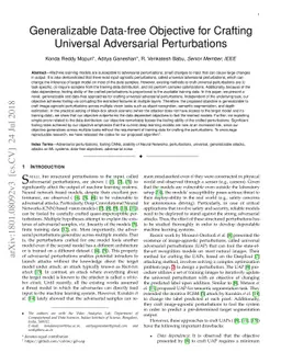 Generalizable Data-free Objective for Crafting Universal Adversarial
  Perturbations
