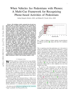 When Vehicles See Pedestrians with Phones:A Multi-Cue Framework for
  Recognizing Phone-based Activities of Pedestrians