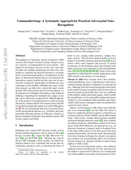 CommanderSong: A Systematic Approach for Practical Adversarial Voice
  Recognition