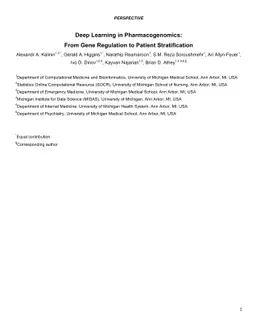 Deep Learning in Pharmacogenomics: From Gene Regulation to Patient
  Stratification