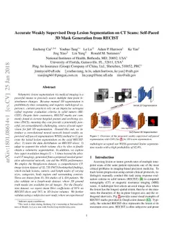 Accurate Weakly Supervised Deep Lesion Segmentation on CT Scans:
  Self-Paced 3D Mask Generation from RECIST