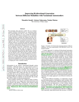 Improving Bi-directional Generation between Different Modalities with
  Variational Autoencoders