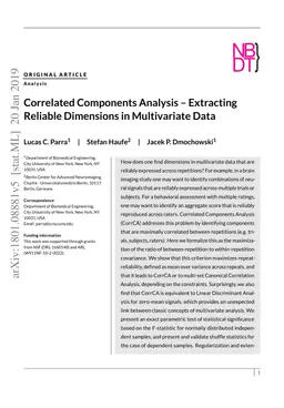Correlated Components Analysis - Extracting Reliable Dimensions in
  Multivariate Data