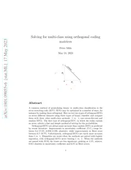 Solving for multi-class using orthogonal coding matrices