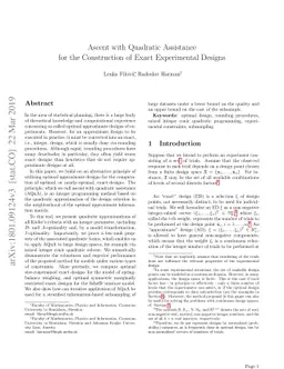 Ascent with Quadratic Assistance for the Construction of Exact
  Experimental Designs
