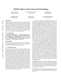 HONE: Higher-Order Network Embeddings