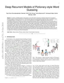 Game of Sketches: Deep Recurrent Models of Pictionary-style Word
  Guessing