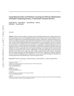 Using Meta-heuristics and Machine Learning for Software Optimization of
  Parallel Computing Systems: A Systematic Literature Review