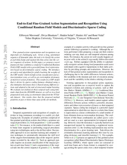End-to-End Fine-Grained Action Segmentation and Recognition Using
  Conditional Random Field Models and Discriminative Sparse Coding