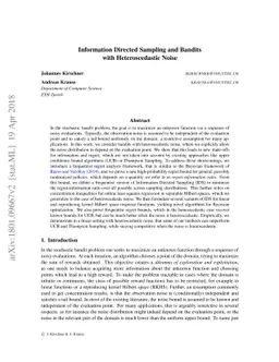 Information Directed Sampling and Bandits with Heteroscedastic Noise