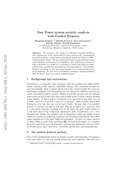 Fast Power system security analysis with Guided Dropout