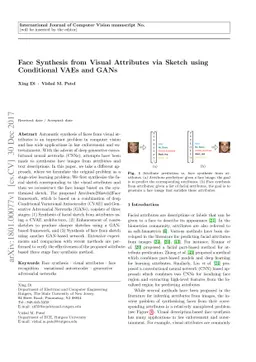 Face Synthesis from Visual Attributes via Sketch using Conditional VAEs
  and GANs
