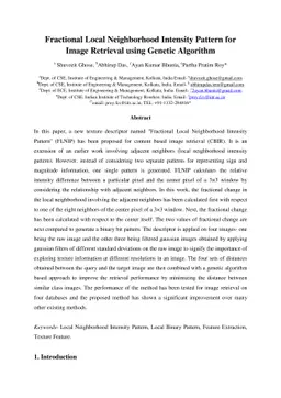 Fractional Local Neighborhood Intensity Pattern for Image Retrieval
  using Genetic Algorithm