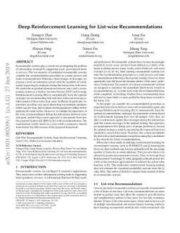 Deep Reinforcement Learning for List-wise Recommendations