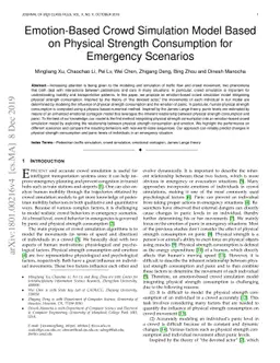 Emotion-Based Crowd Simulation Model Based on Physical Strength
  Consumption for Emergency Scenarios