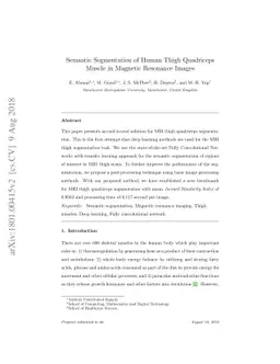 Semantic Segmentation of Human Thigh Quadriceps Muscle in Magnetic
  Resonance Images