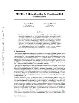 MACRO: A Meta-Algorithm for Conditional Risk Minimization