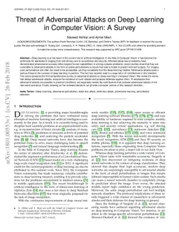 Threat of Adversarial Attacks on Deep Learning in Computer Vision: A
  Survey