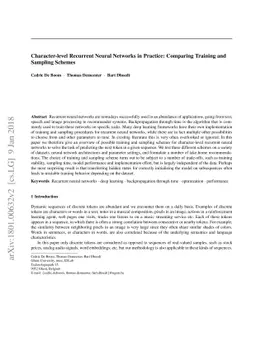 Character-level Recurrent Neural Networks in Practice: Comparing
  Training and Sampling Schemes