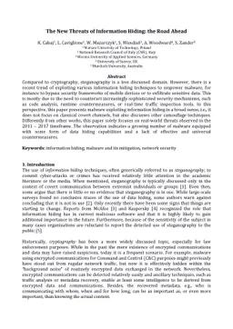 The New Threats of Information Hiding: the Road Ahead