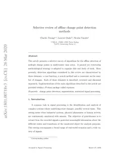 Selective review of offline change point detection methods