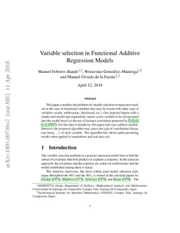 Variable selection in Functional Additive Regression Models