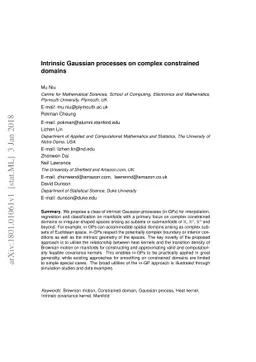 Intrinsic Gaussian processes on complex constrained domains