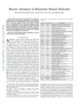 Recent Advances in Recurrent Neural Networks
