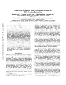 Cooperative Training of Deep Aggregation Networks for RGB-D Action
  Recognition