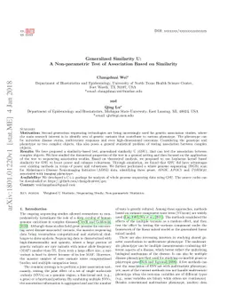 Generalized Similarity U: A Non-parametric Test of Association Based on Similarity
