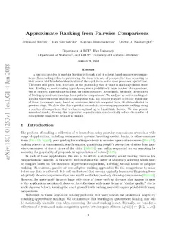 Approximate Ranking from Pairwise Comparisons