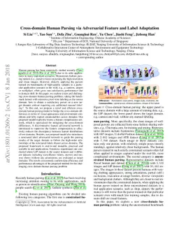 Cross-domain Human Parsing via Adversarial Feature and Label Adaptation